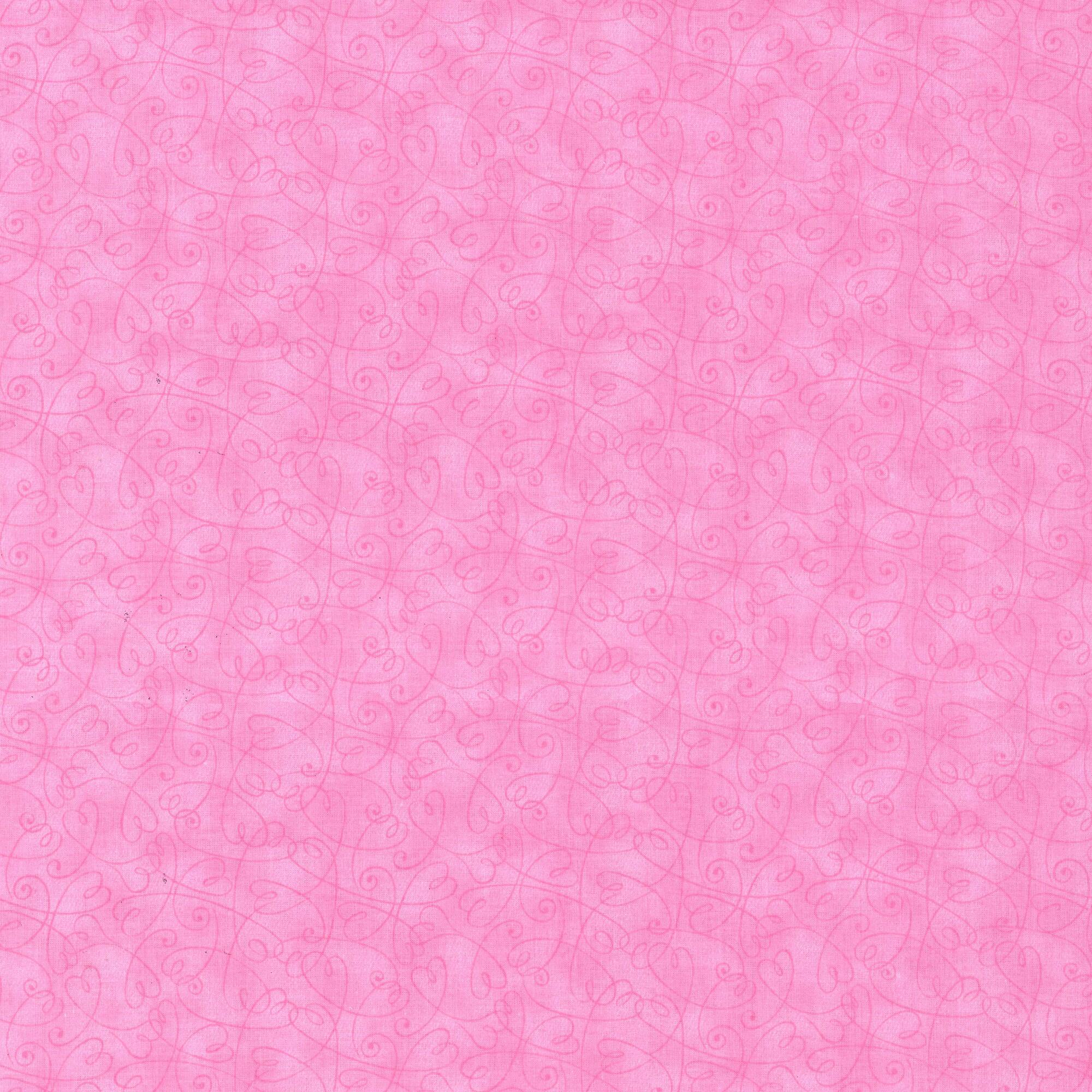 Fabric Traditions Pink Tonal Swirl Hearts Cotton Fabric